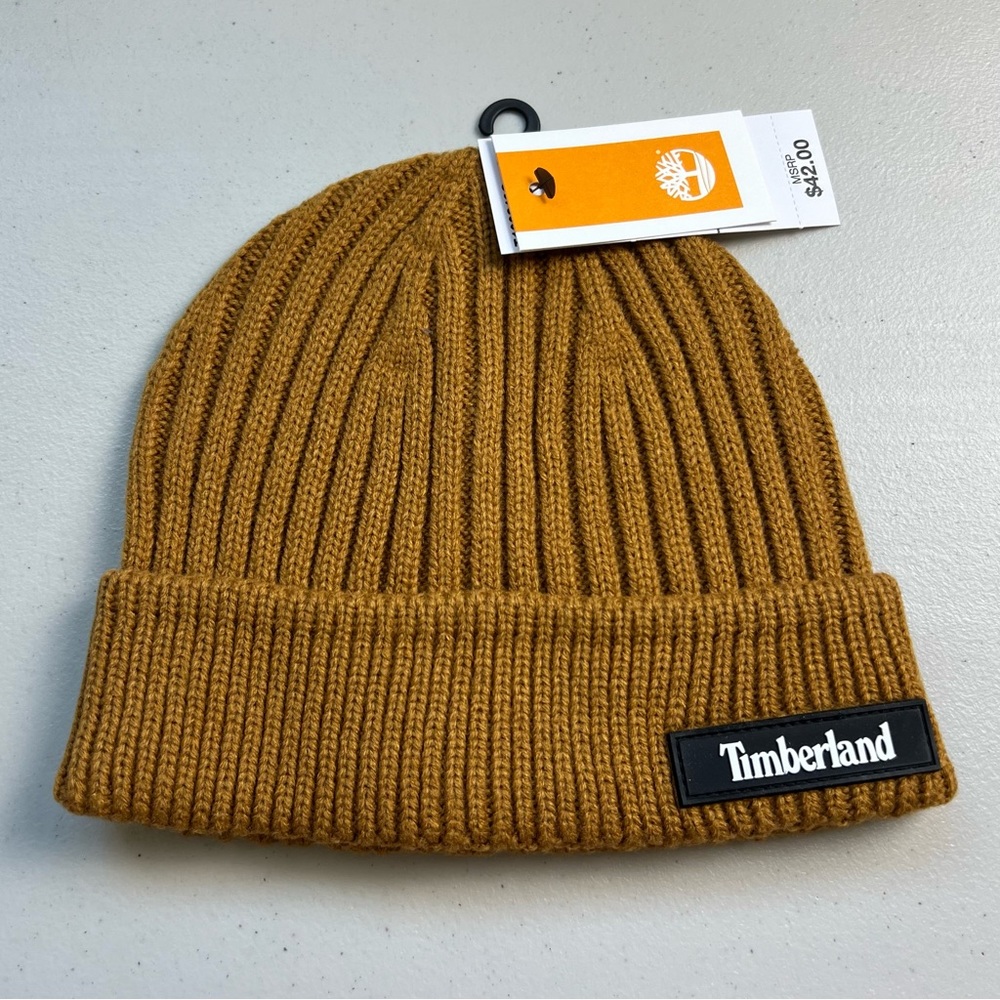 Timberland NEW Men’s Rib Cuff Beanie Hat: Color - Wheat